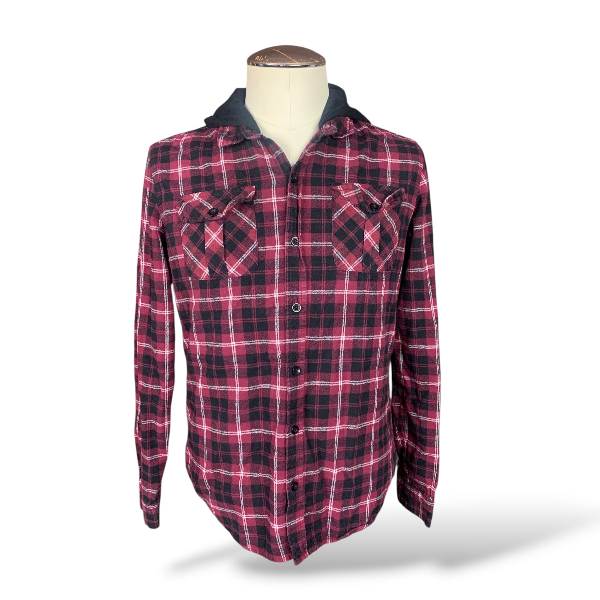 Goosebumps Hooded Flannel Shirt Custom Rework Size Medium