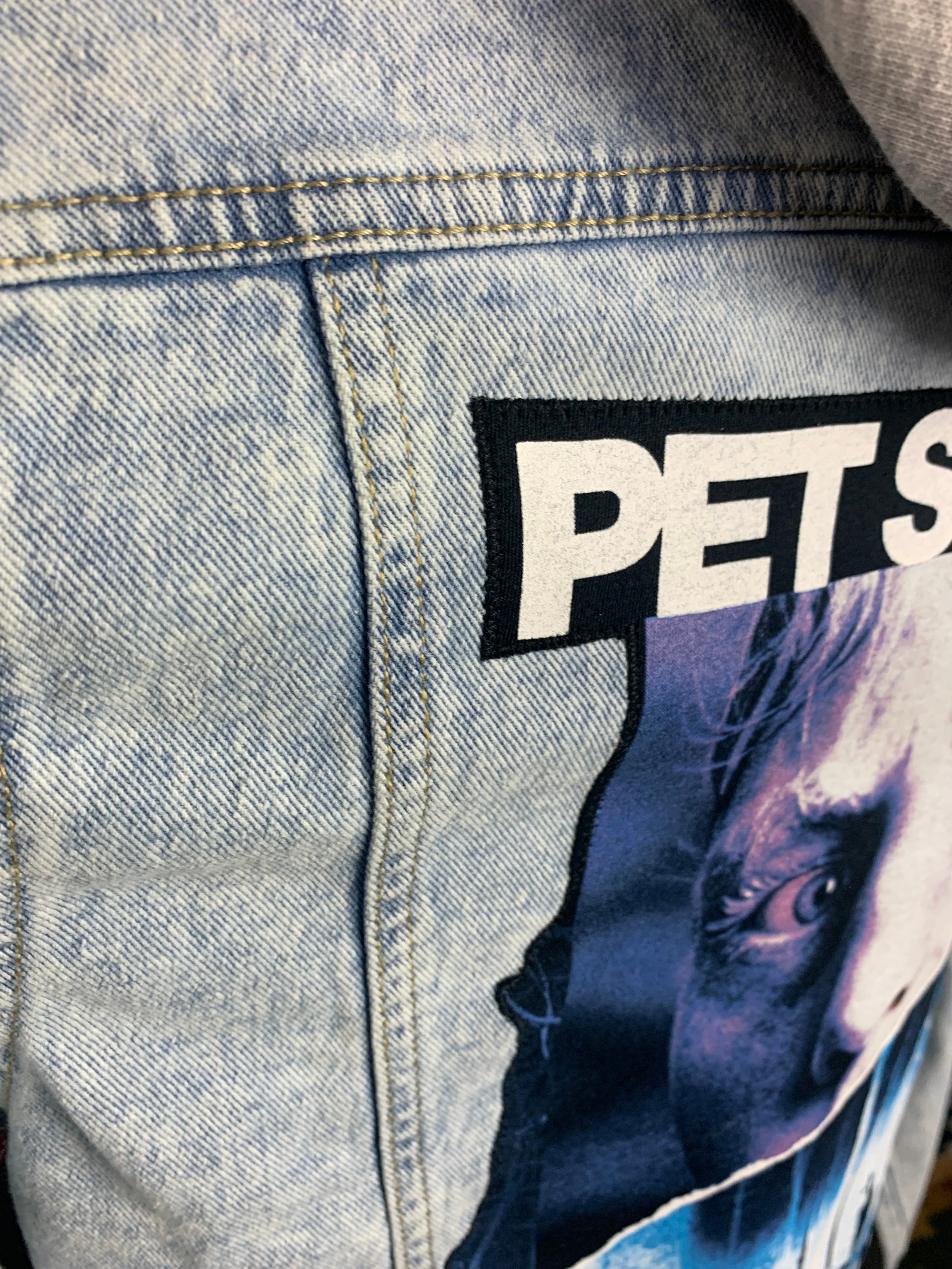 Pet Semetary Hooded Jean Jacket Custom Rework Size Large