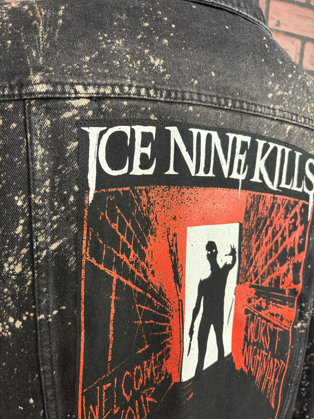 Ice Nine Kills Reworked Jean Jacket - Bleach Splatter edition size Large