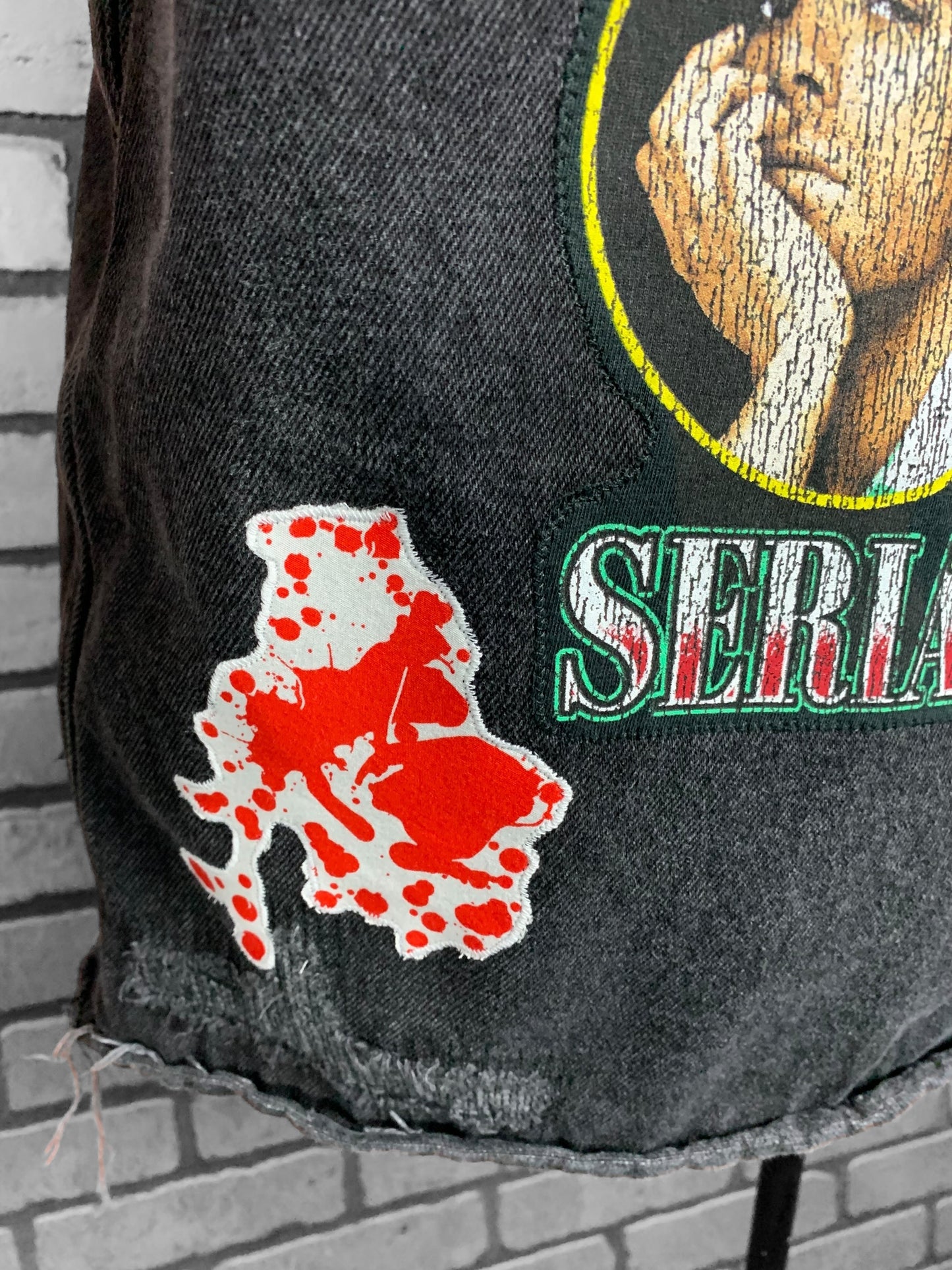 Dexter Blood Spatter Denim Jacket Custom Rework Size Large