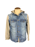 Justin Bieber Hooded Denim Jacket Custom Rework Size Medium
