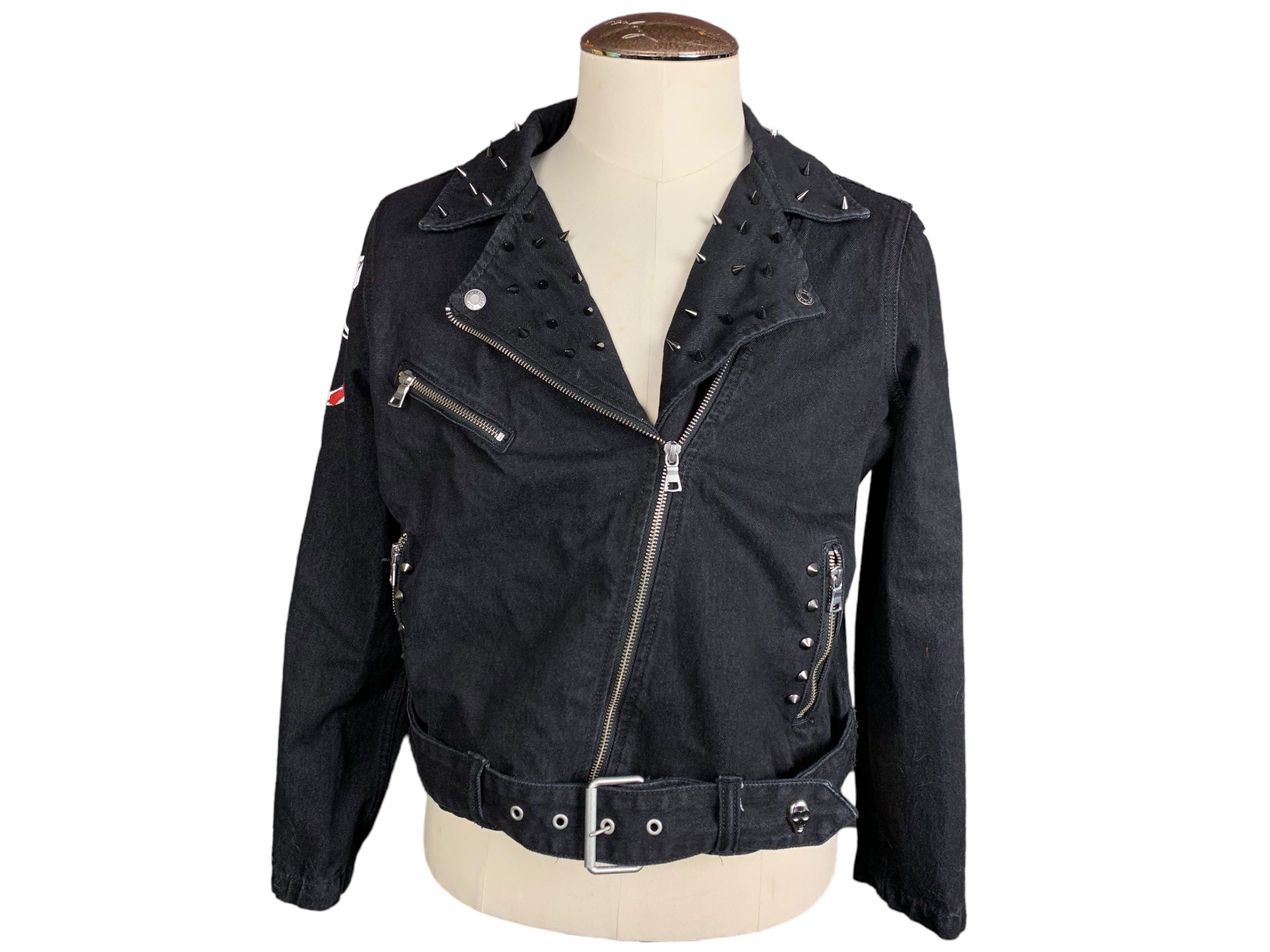 Black Veil Brides Studded Denim Jacket Custom Rework Ladies XL