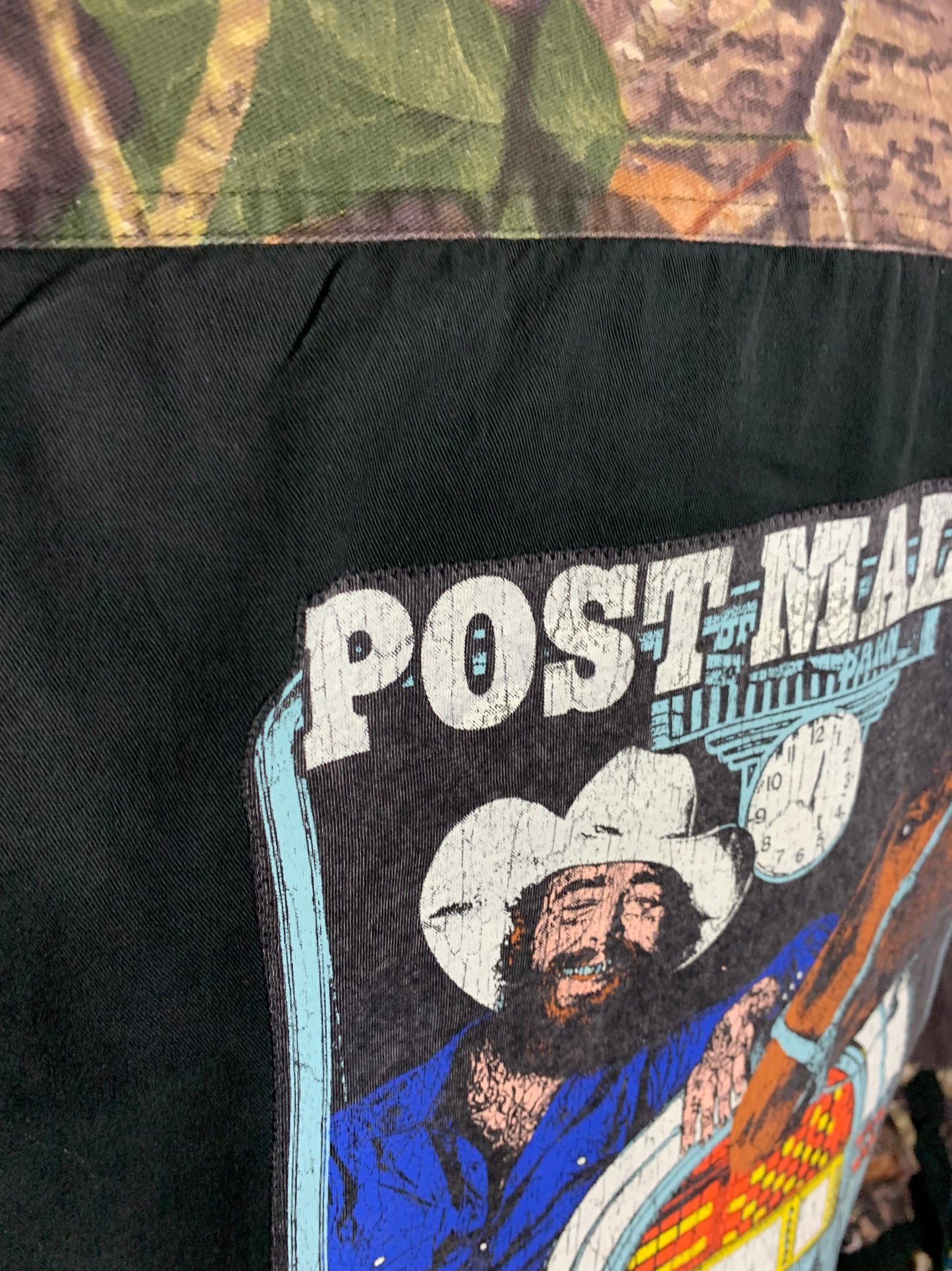 Post Malone Button Down Camo Shirt Custom Rework Size XL