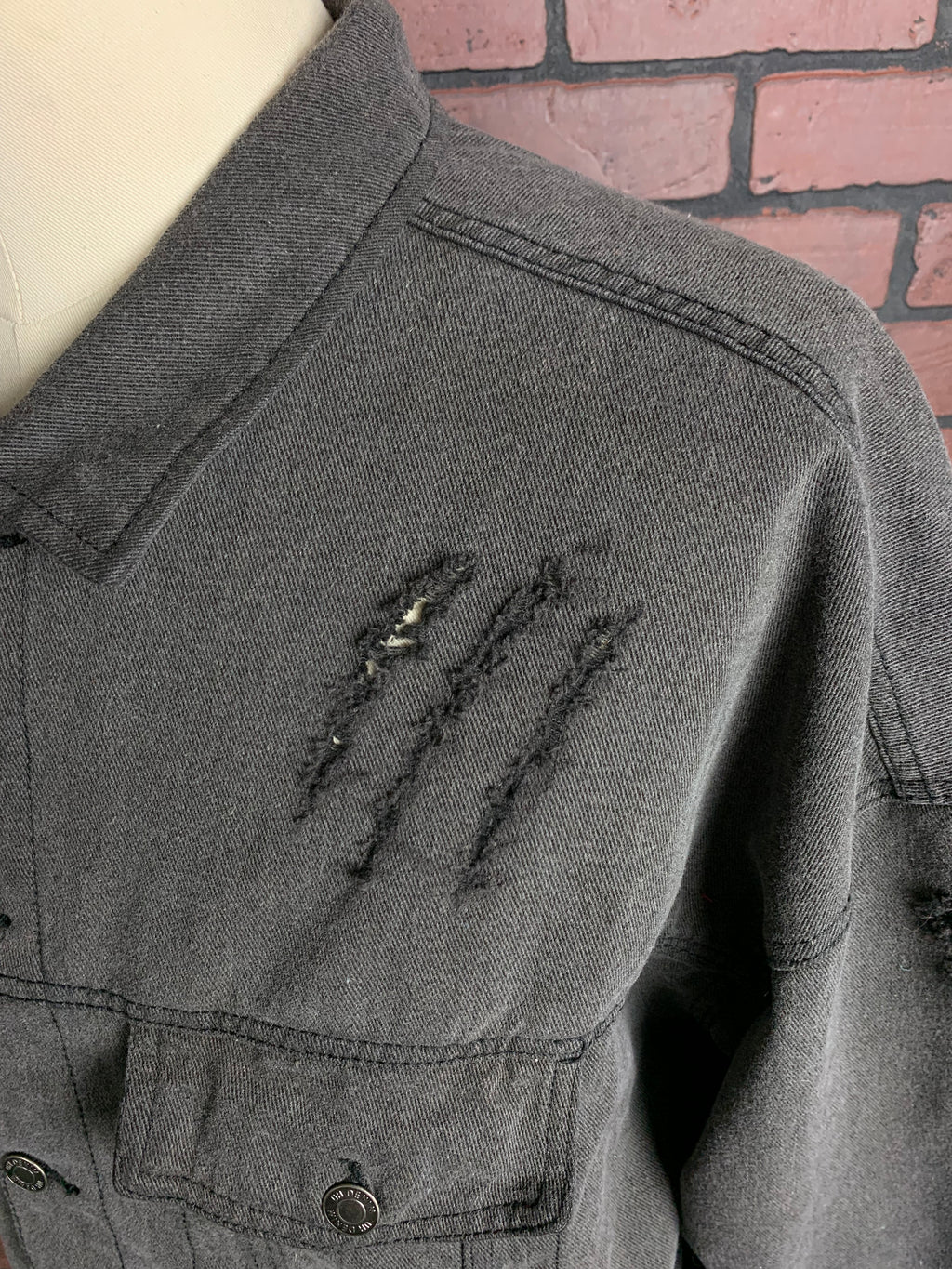 A Nightmare On Elm Street Denim Jean Jacket Custom Rework XL