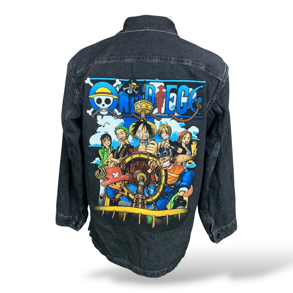 One Piece Denim Jacket Custom Rework Large