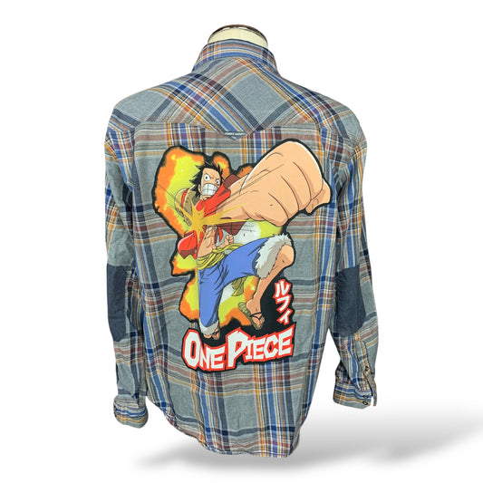 One Piece Button Down Shirt Custom Rework XL
