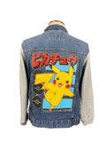 Pikachu Denim Jacket Custom Rework Size Large