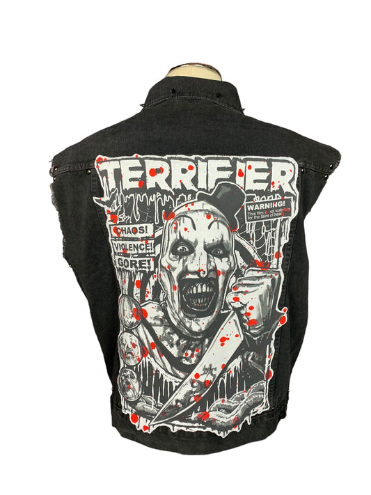 Terrifier Spiked Denim Vest Custom Rework XL