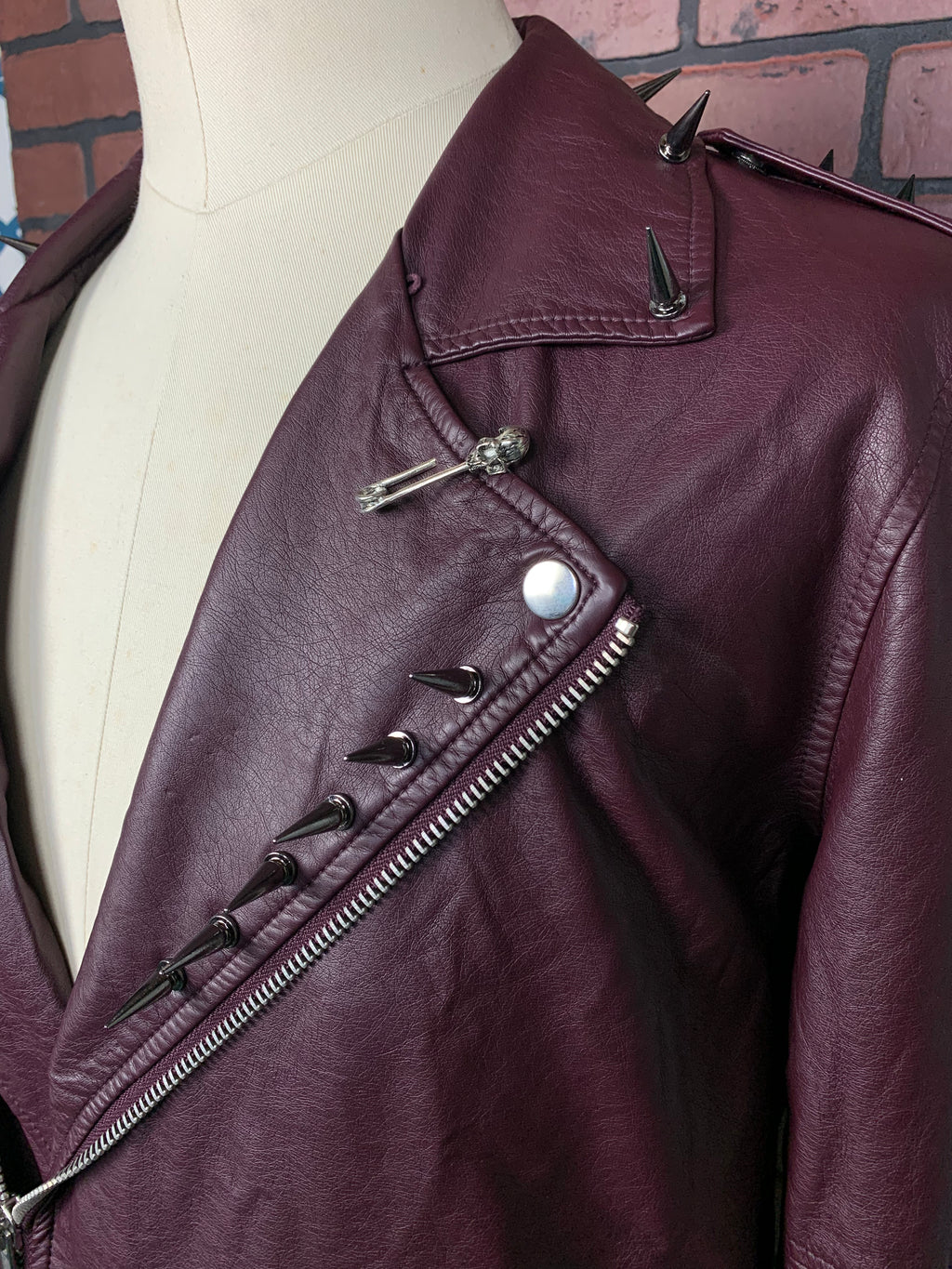 Lorna Shore Faux Leather Jacket Custom Rework L