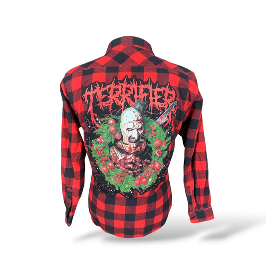 Terrifier Flannel Shirt Custom Rework Size Medium