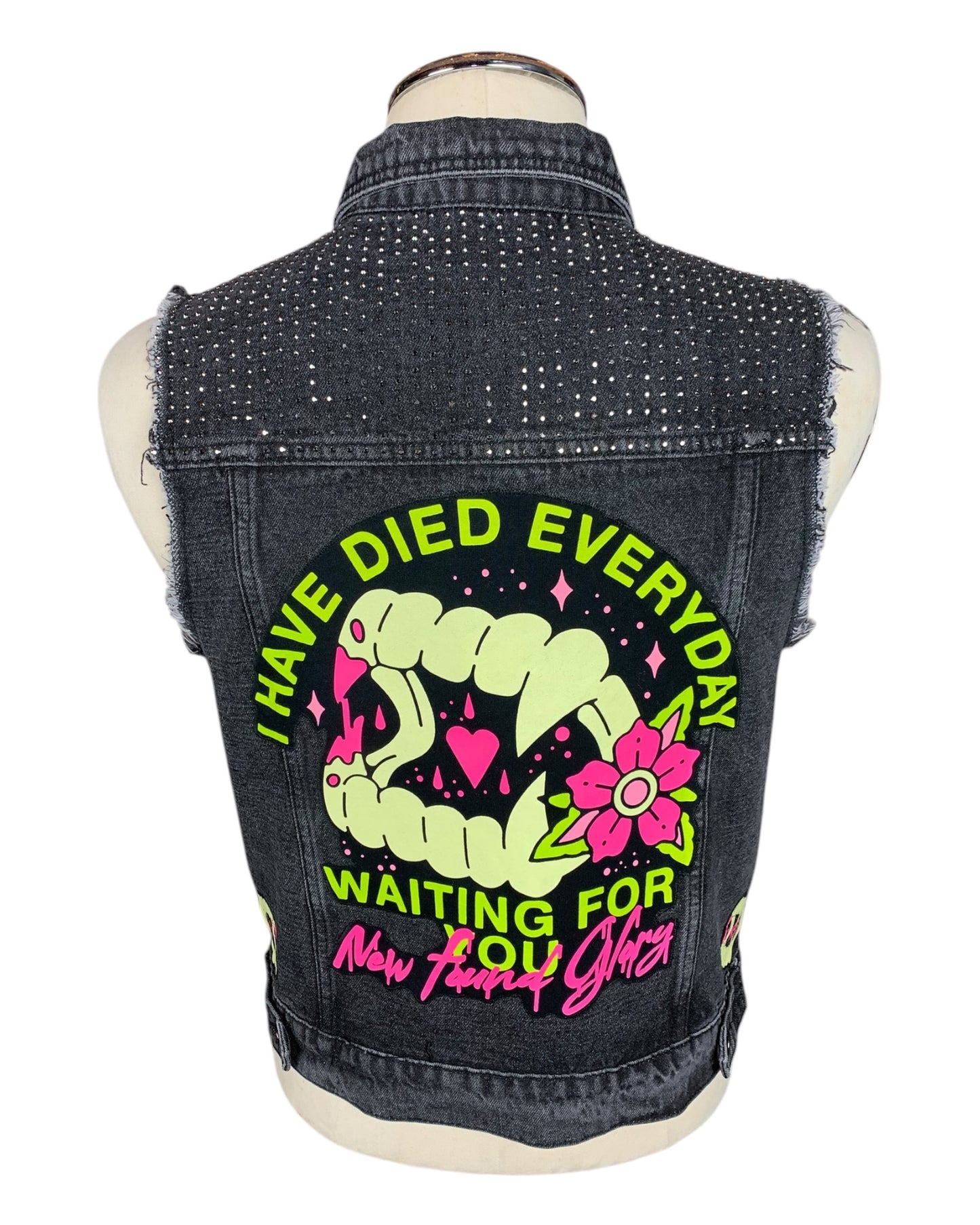 New Found Glory Denim Vest Custom Rework Ladies Medium