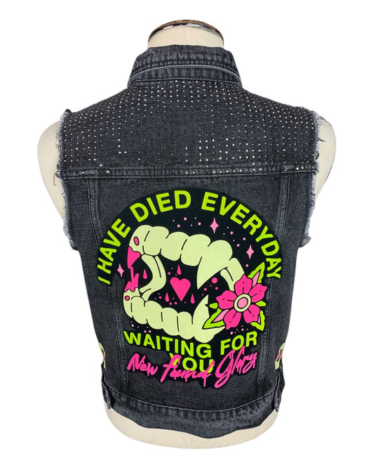 New Found Glory Denim Vest Custom Rework Ladies Medium