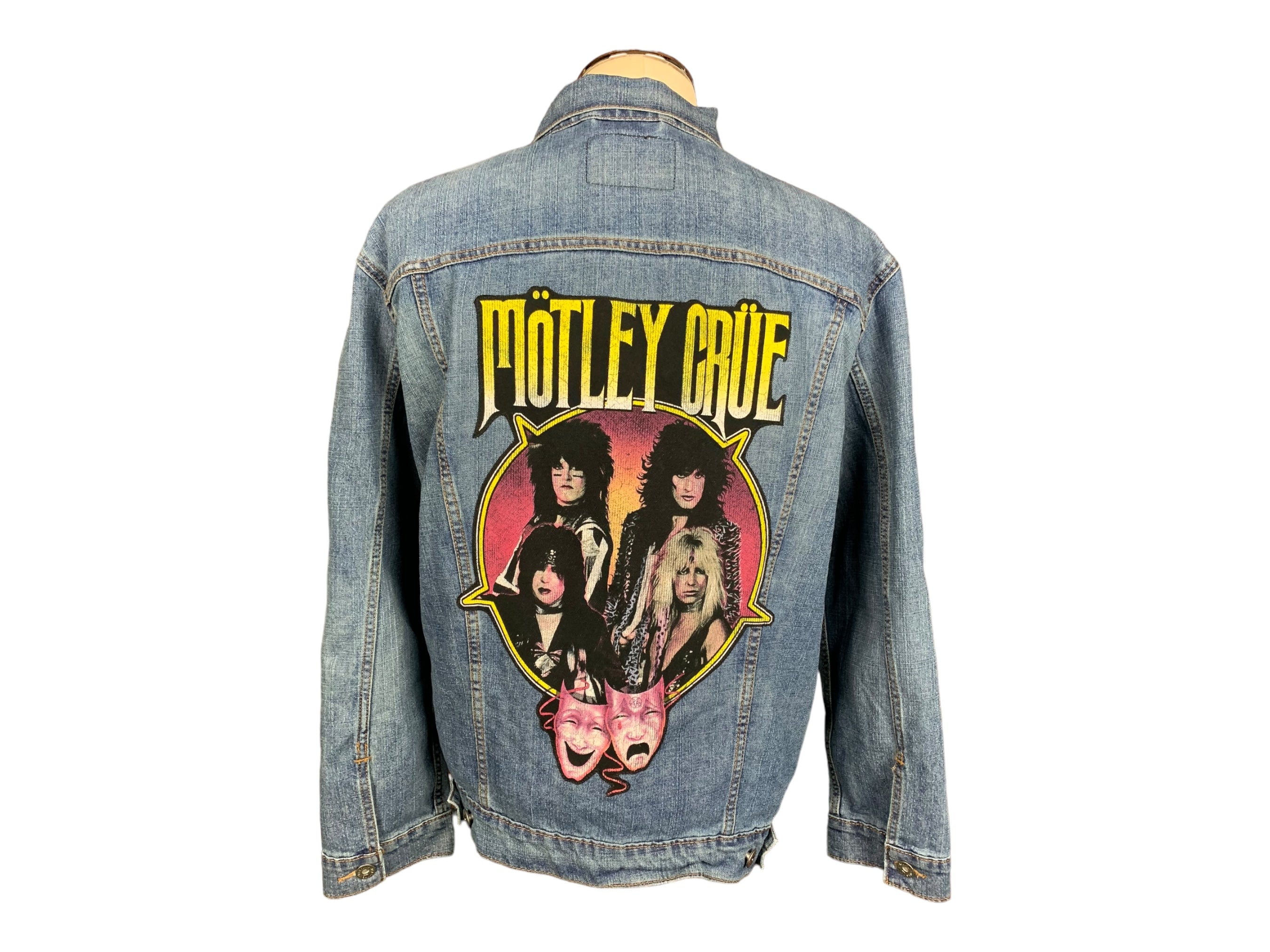Motley Crue Jean Jacket Custom Rework XL