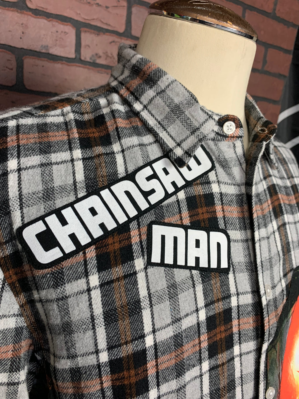 Chainsaw Man Flannel Shirt Custom Rework XL