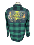 Horror Villians Flannel Shirt Custom Rework L