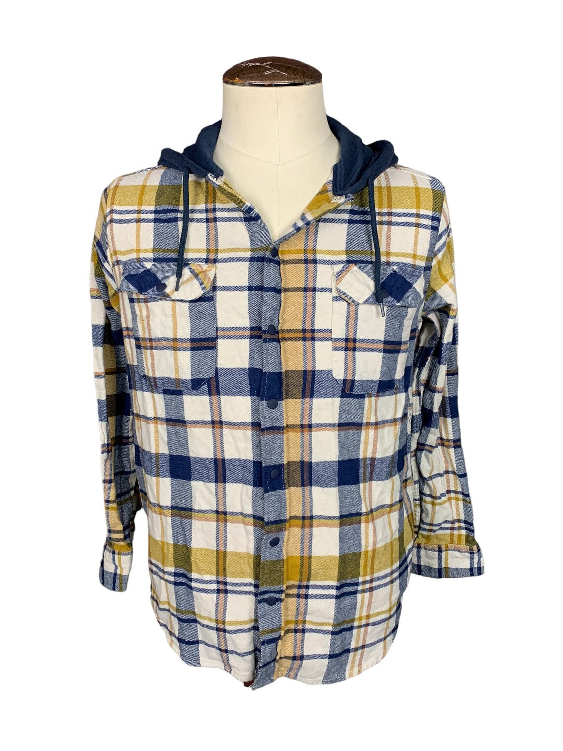 Ghosface Hooded Flannel Shirt Custom Rework M