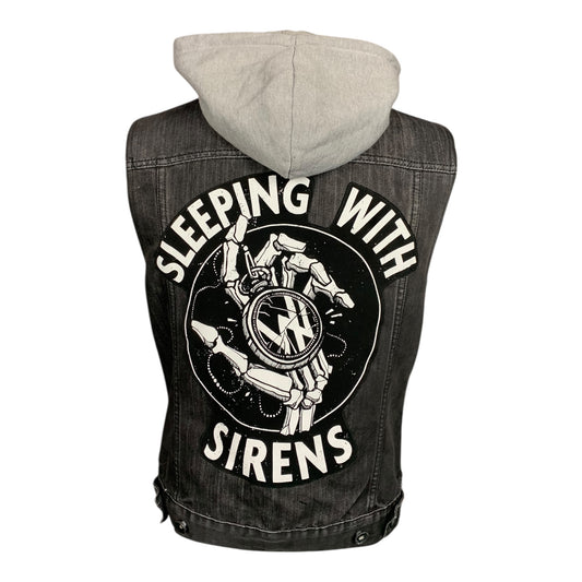 Sleeping with Sirens Denim Vest Custom Rework size Medium
