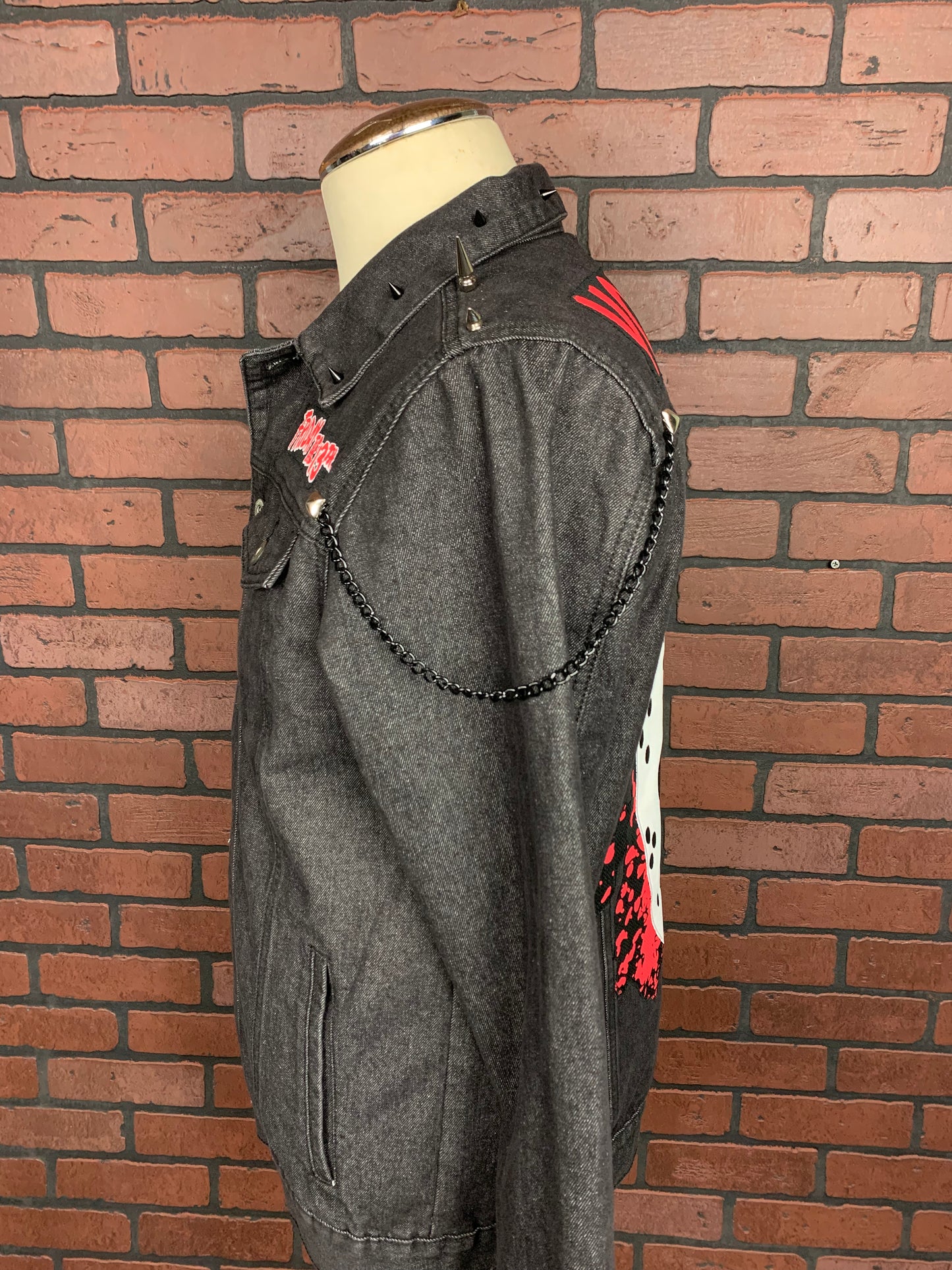 Friday the 13th Denim Jacket Custom Rework Spike Edition S