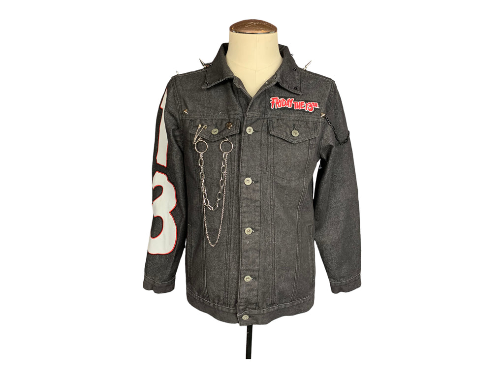 Friday the 13th Denim Jacket Custom Rework Spike Edition S