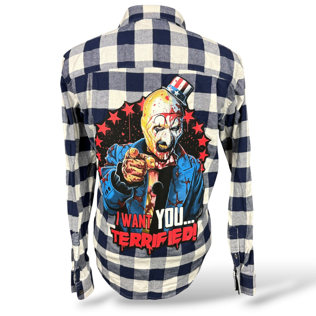 Terrifier Reworked Flannel Shirt Size Large