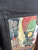 Close-up of stitched Mars Attacks back graphic