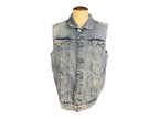 Monster Truck Denim Vest Custom Rework XL