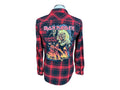 Iron Maiden "Number of the Beast" Flannel Shirt Custom Rework Ladies Medium
