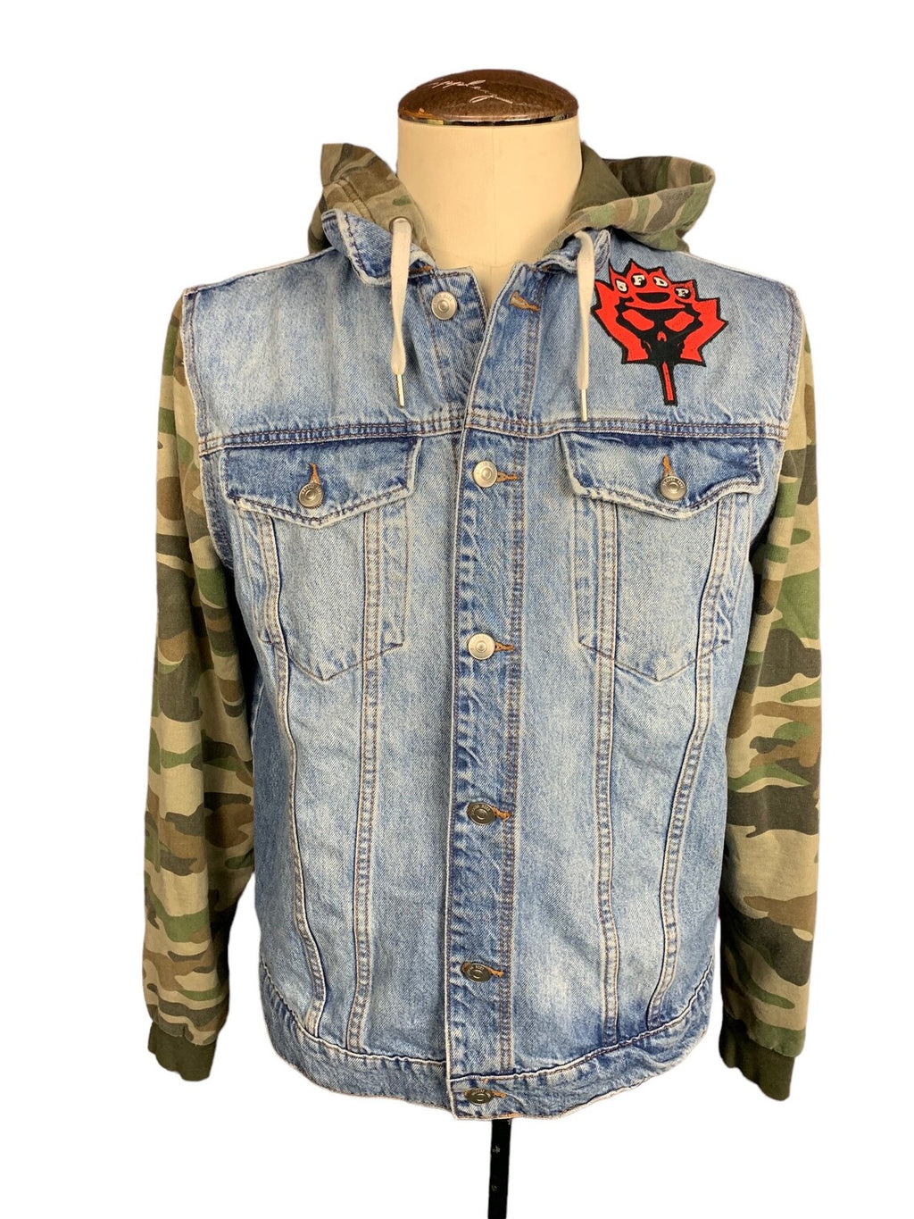 Five Finger Death Punch Camo Jean Jacket Custom Rework L