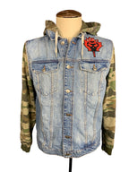 Five Finger Death Punch Camo Jean Jacket Custom Rework L