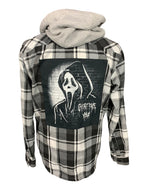 Ghostface Hooded Flannel Shirt Custom Rework M