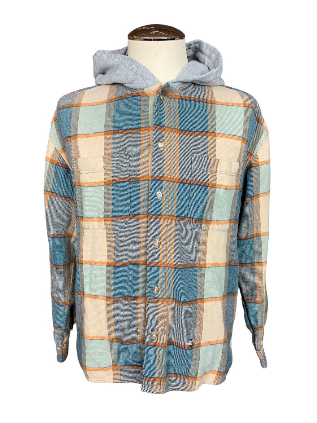 Grateful Dead Hooded Flannel Shirt Custom Work M
