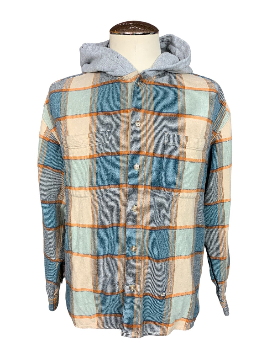 Grateful Dead Hooded Flannel Shirt Custom Work M