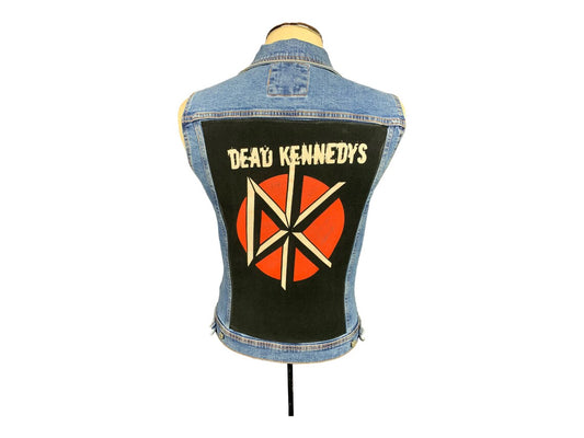 Dead Kennedys Jean Vest Custom Rework Slim Fit Medium