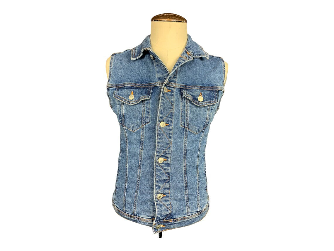 Dead Kennedys Jean Vest Custom Rework Slim Fit Medium