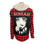 Scream Hooded Flannel Shirt Custom Rework Medium