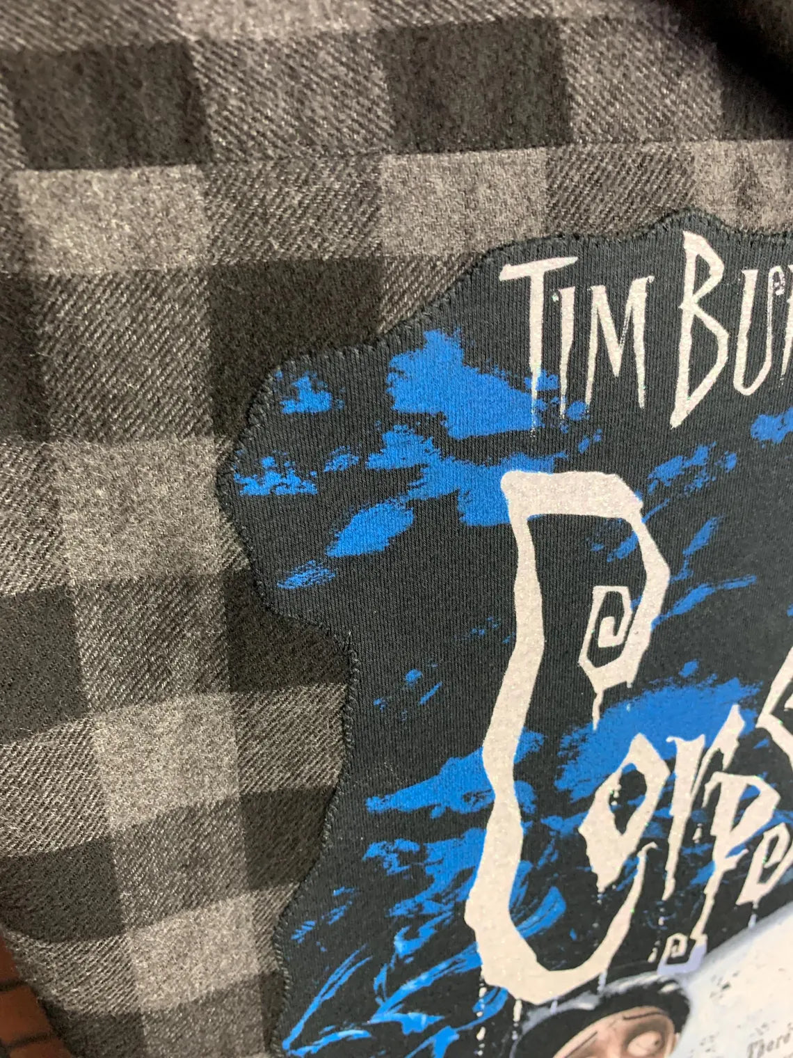 Corpse Bride Hooded Flannel Shirt Custom Rework XL