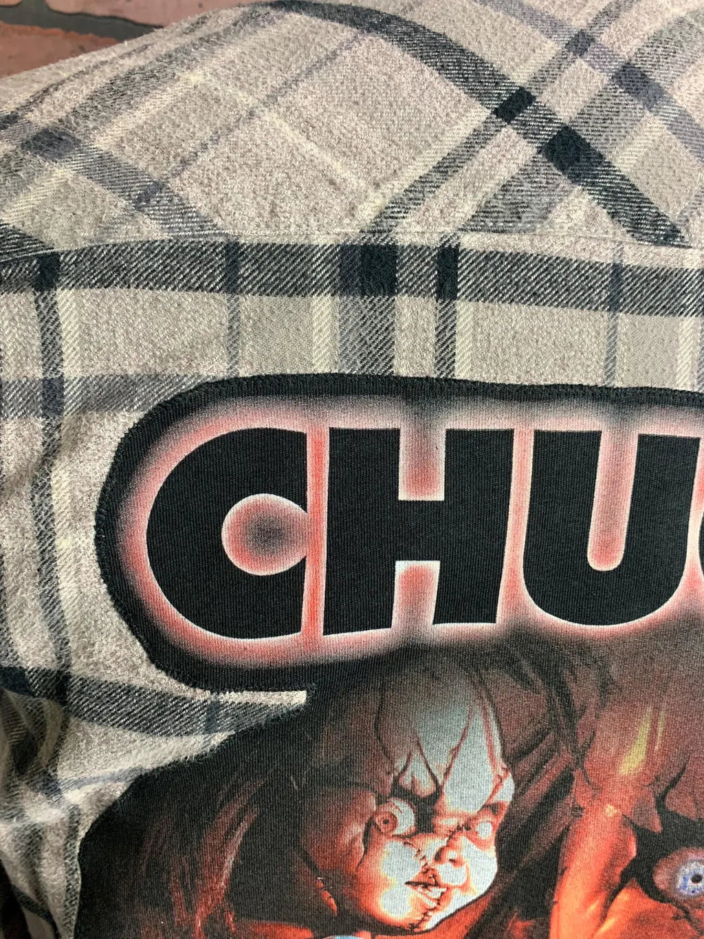 Chucky Flannel Shirt Custom Rework Large