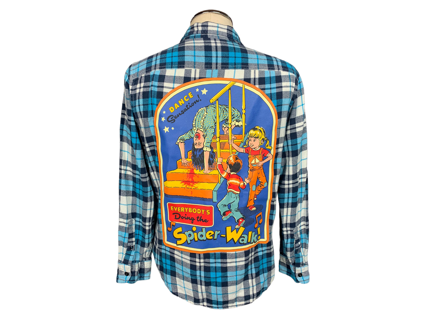 The Exorcist Spider Walk Flannel Shirt Custom Rework M