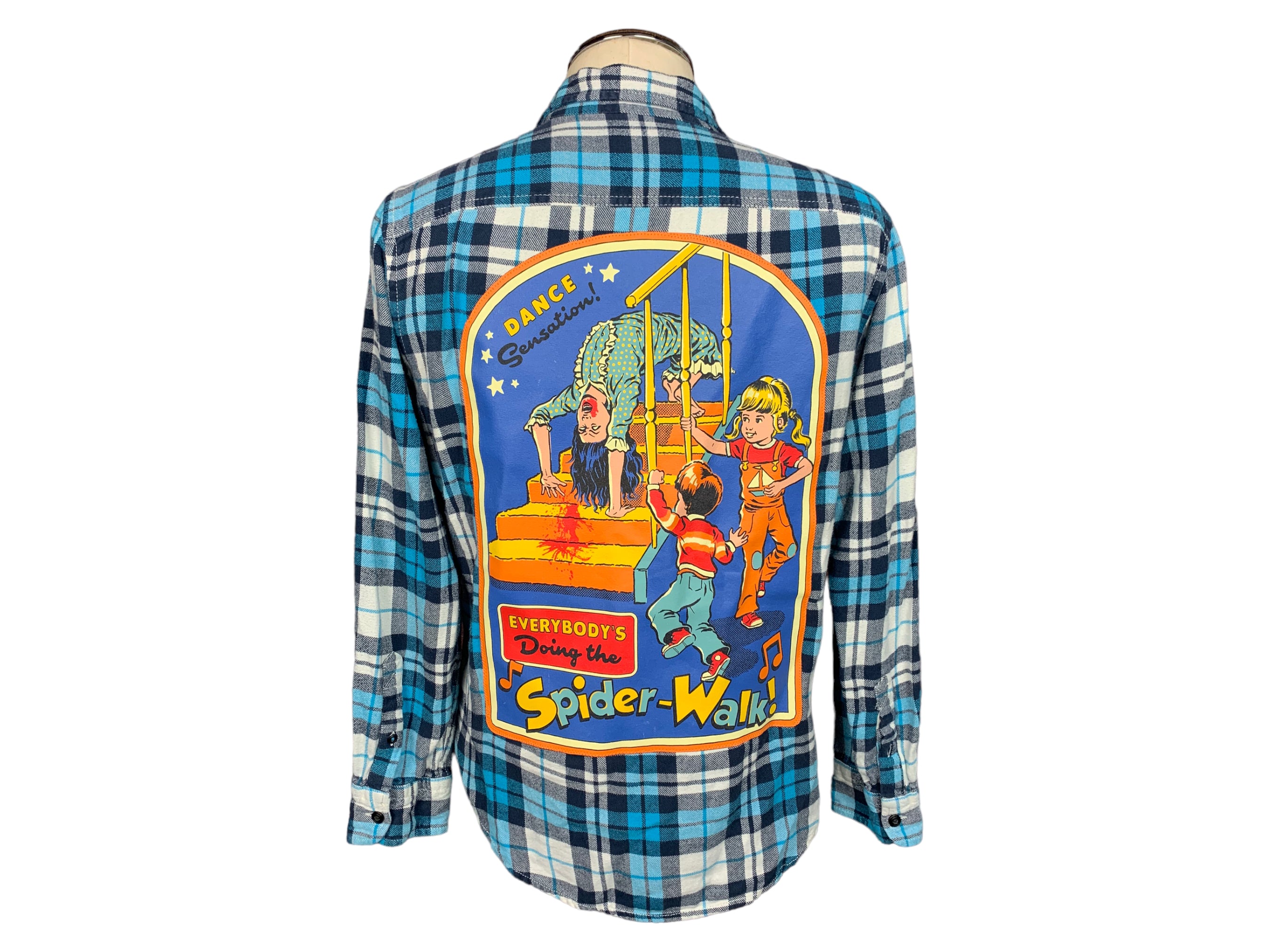 The Exorcist Spider Walk Flannel Shirt Custom Rework M