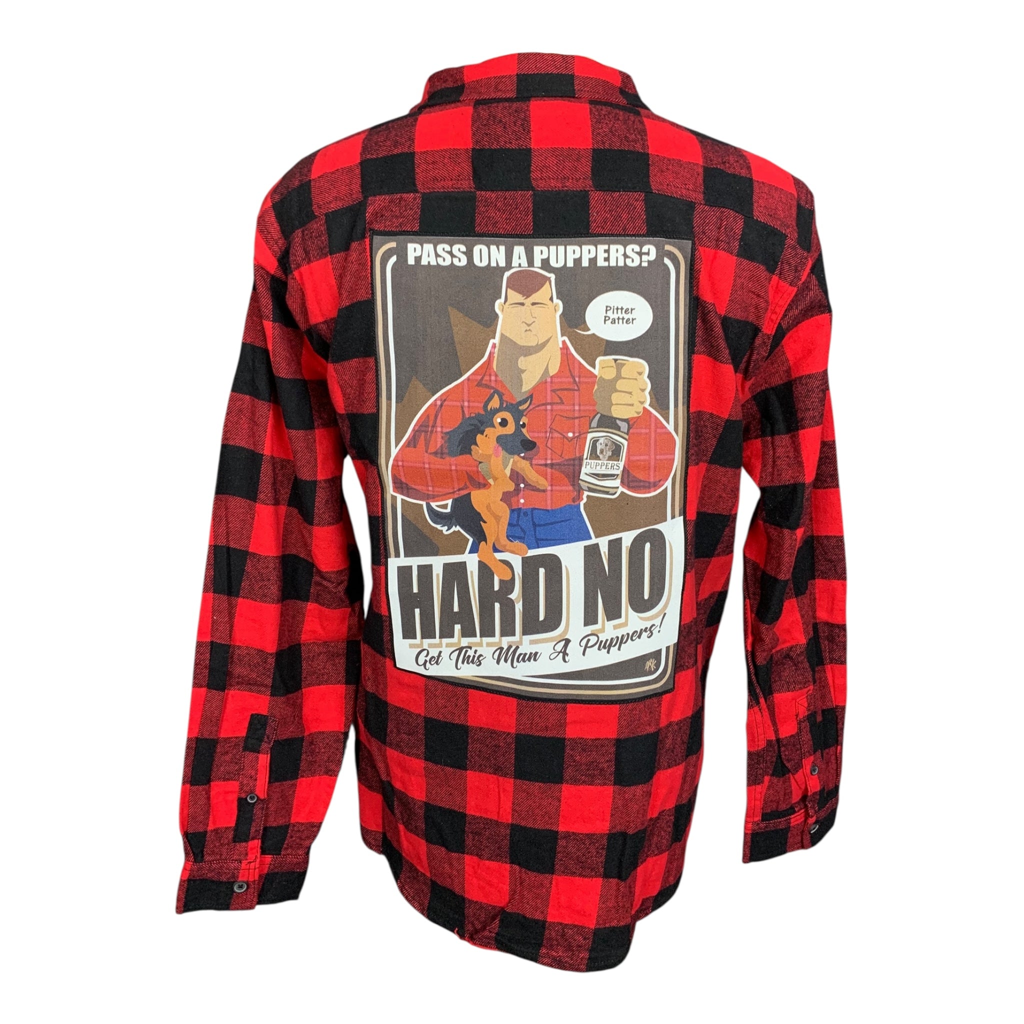 Letterkenny Puppers Flannel Shirt Custom Rework XL