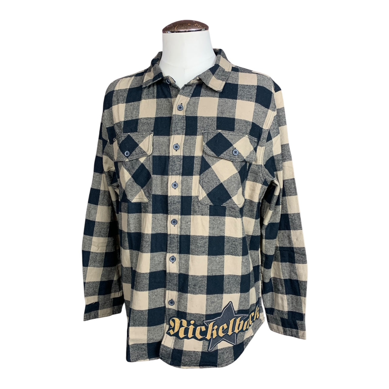 Nickelback Flannel Shirt Custom Rework Xl