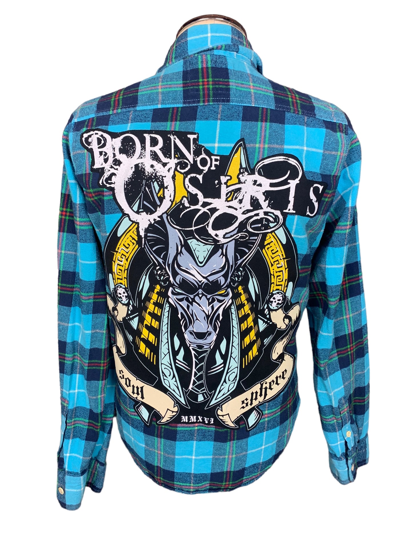 Born of Osiris Flannel Shirt Custom Rework L