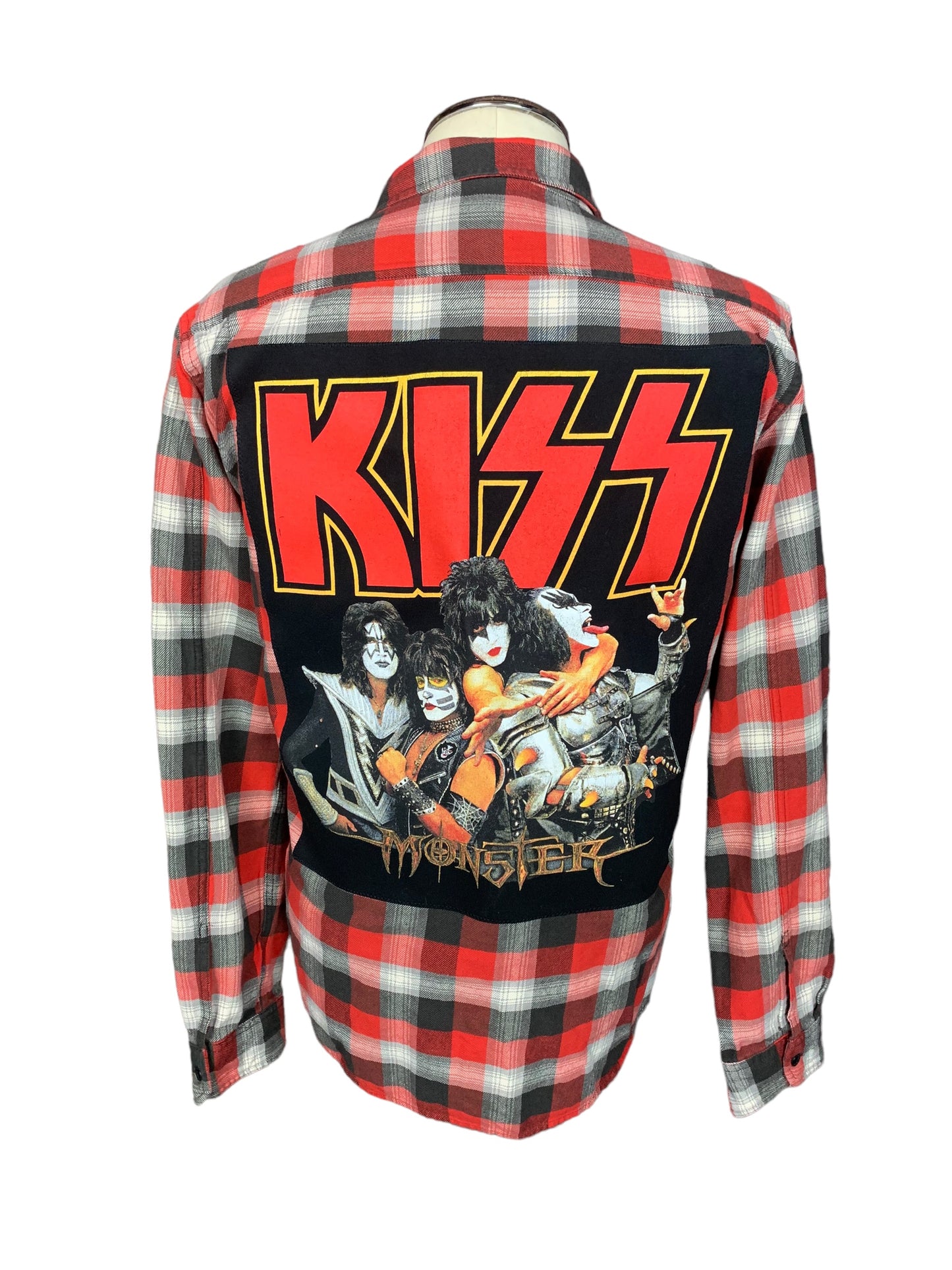 Kiss Flannel Shirt Custom Rework XXL