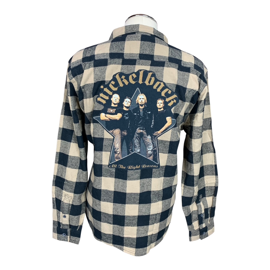Nickelback Flannel Shirt Custom Rework Xl