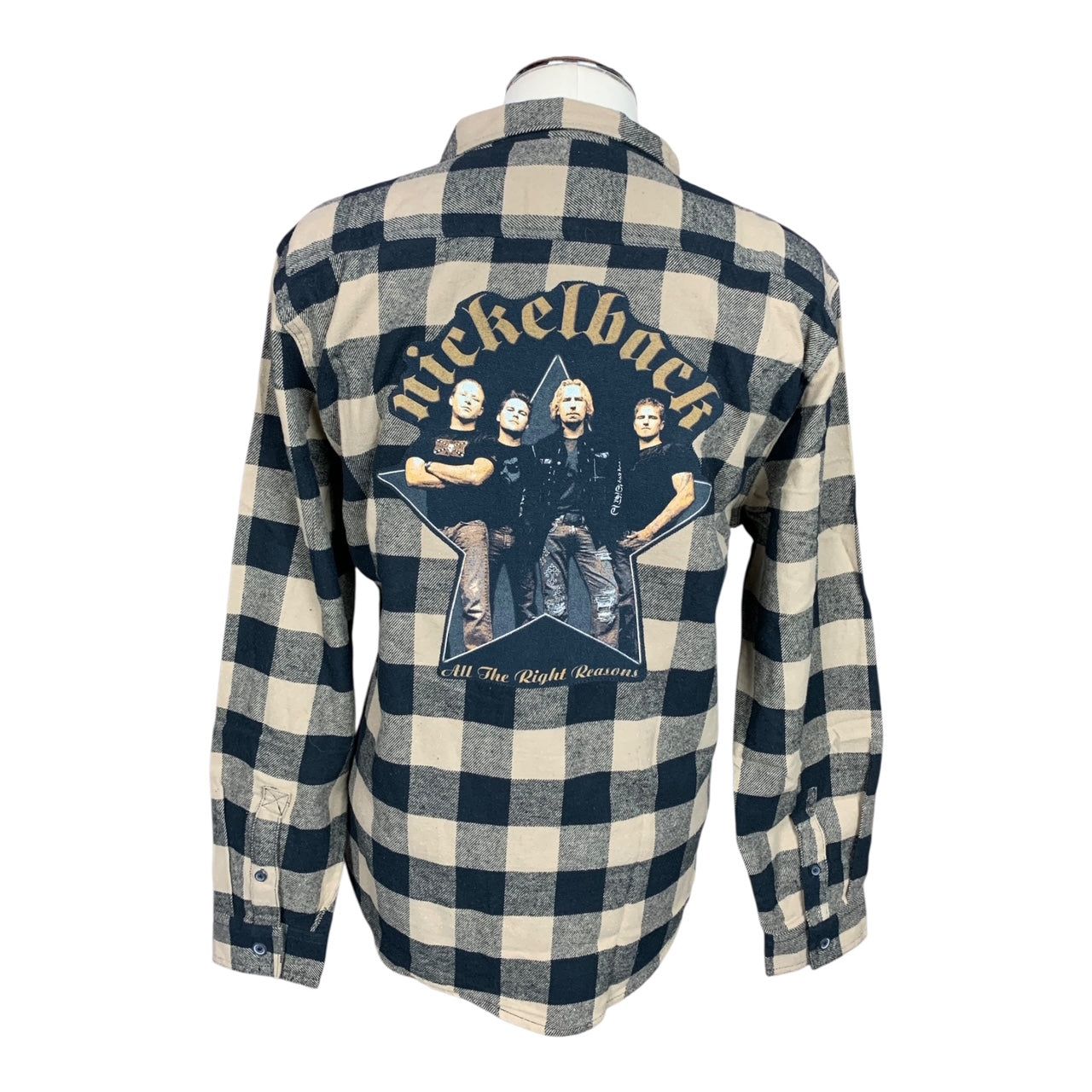 Nickelback Flannel Shirt Custom Rework Xl
