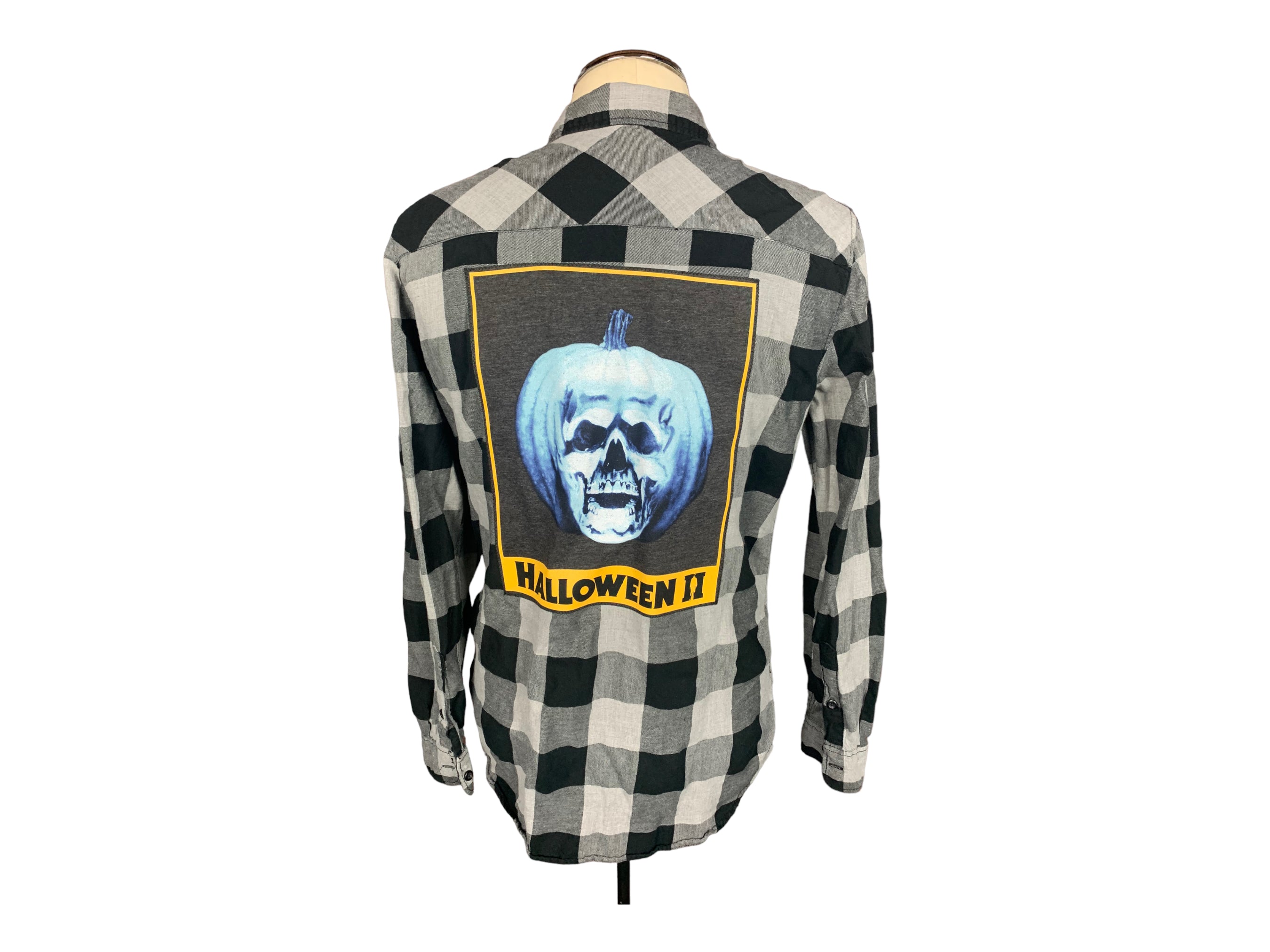 Halloween II Plaid Shirt Custom Rework M