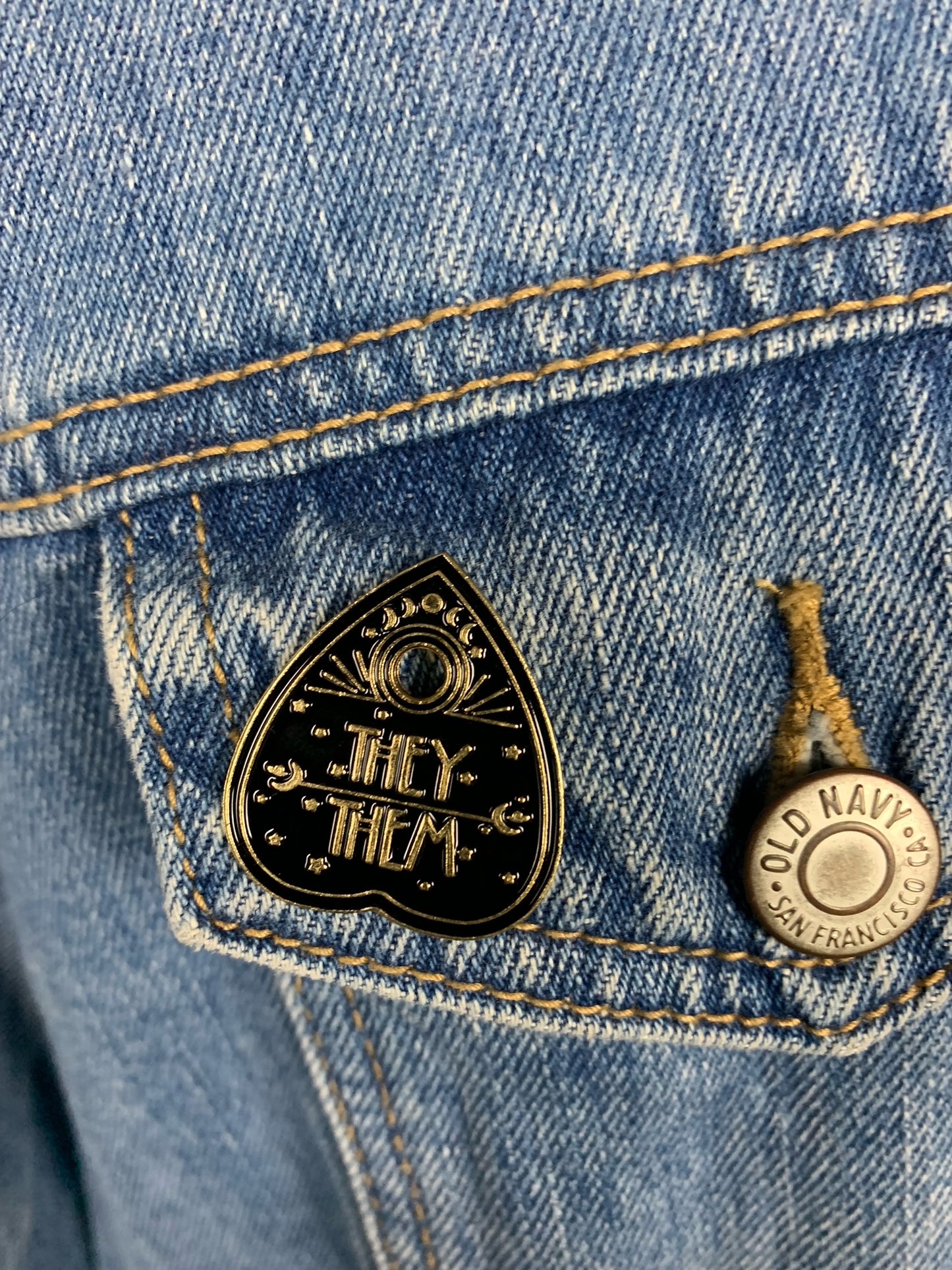 They / Them Pronoun Ouija Planchette Enamel Pin