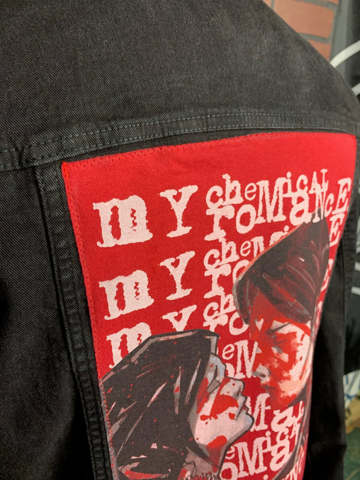 My Chemical Romance Denim Jean Jacket Custom Rework XL