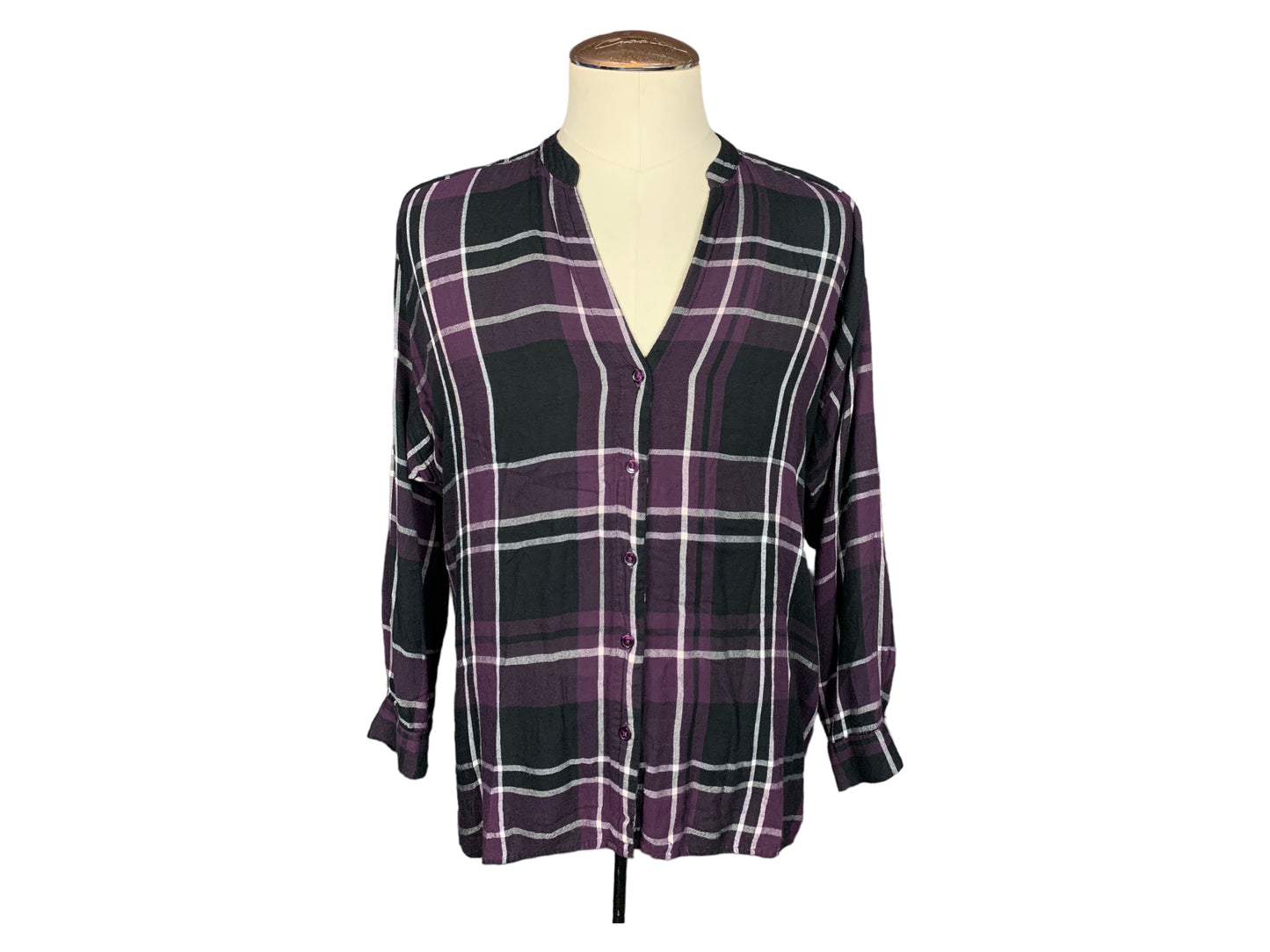 Wednesday Addams Plaid  Shirt Custom Rework Ladies 1xl