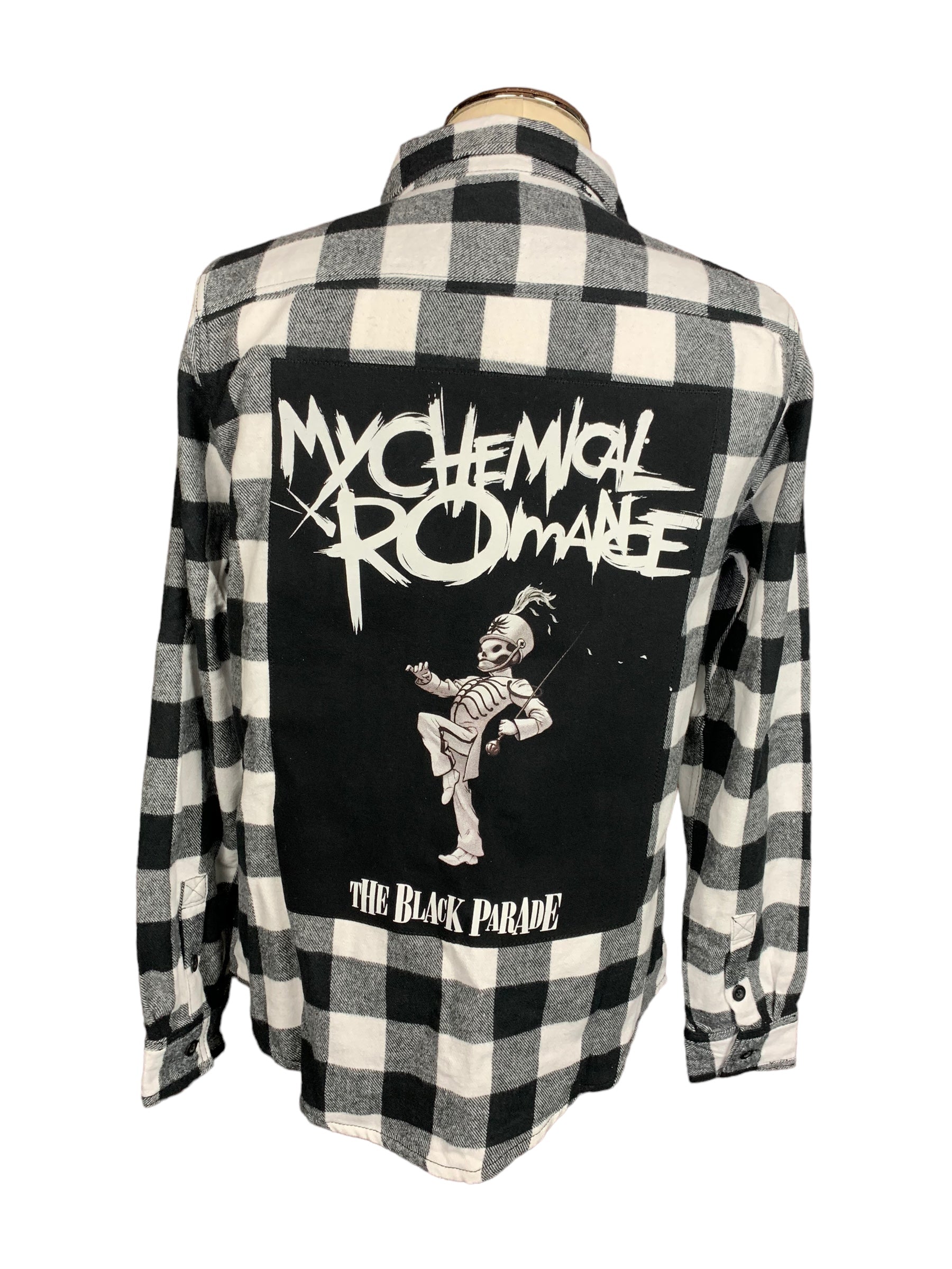 My Chemical Romance Flannel Shirt Custom Rework M